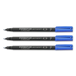 Fine Permanent Pen Blue [Pack 10]
